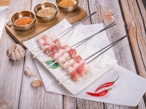 五花肉包金针菇